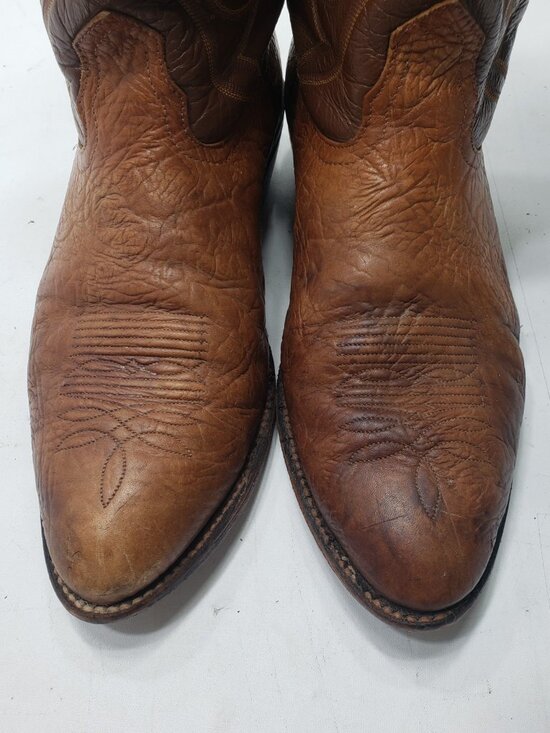 Vintage Nocona Cowboy Boots Mens 13D Brown Leather USA Western 10754171 main image 8